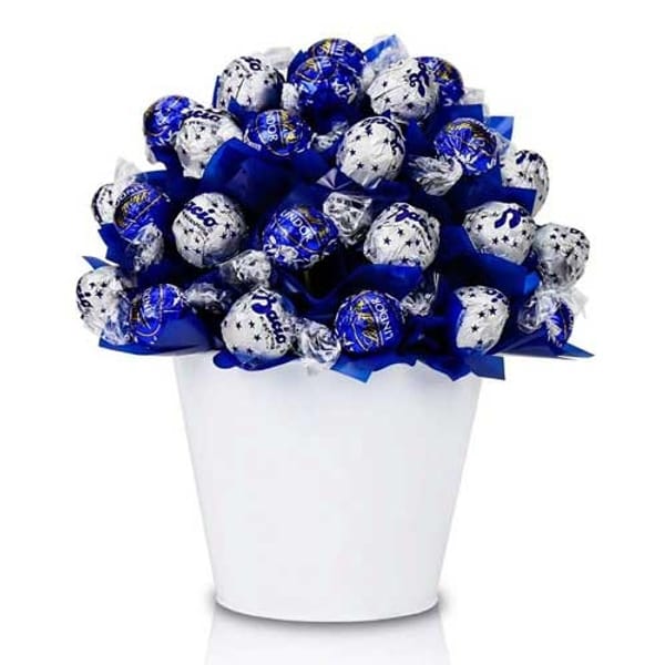 Festive Silver Tin Chocolate Bouquet