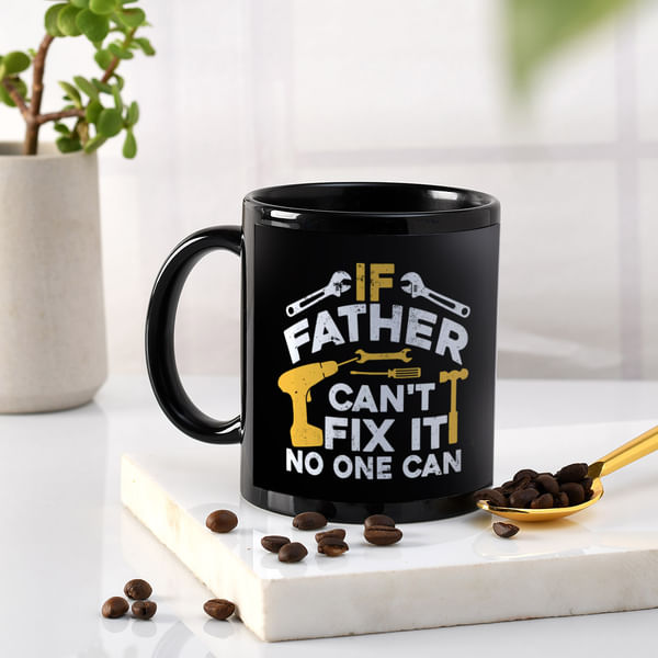 Fix It Personalized Black Ceramic Mug