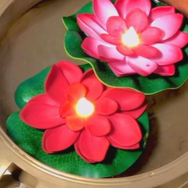 Floating Candle - LED - Lotus - Set Of 6
