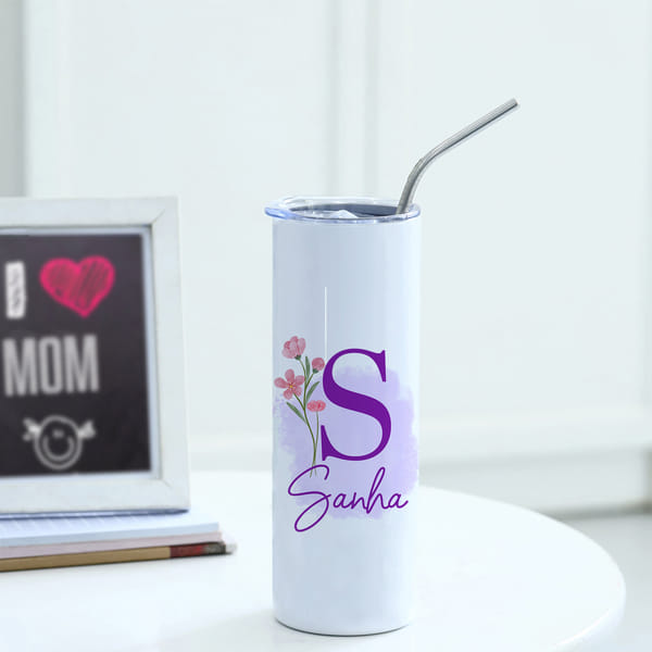 Floral Charm Personalized Tumbler