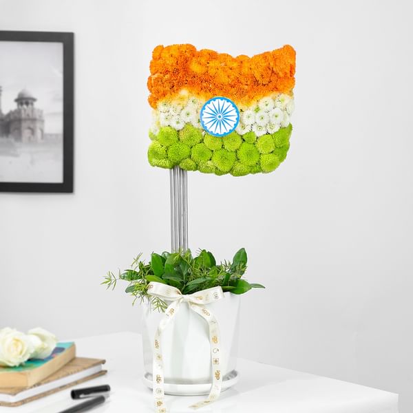 Floral Glory Indian Flag Arrangement