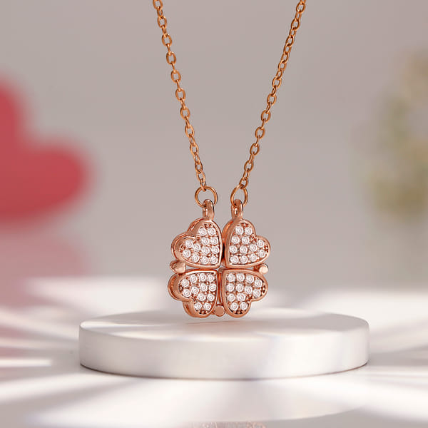 Floral Hearts Openable CZ Pendant