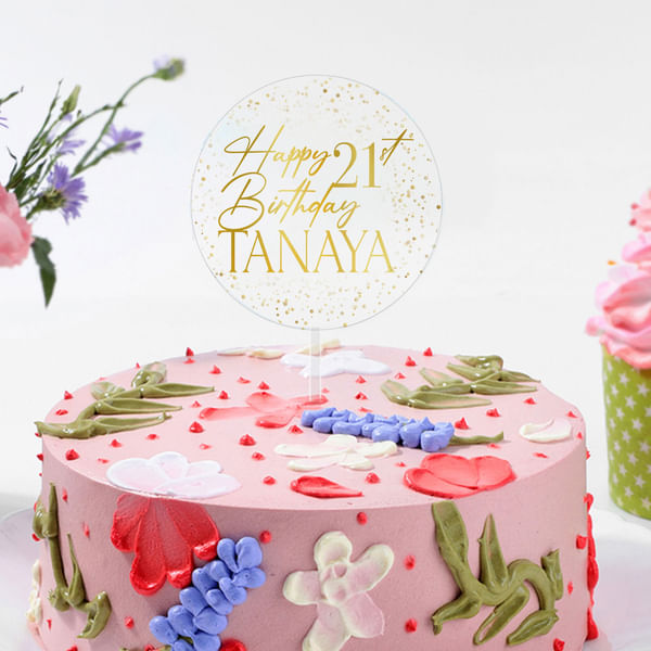 Floral Indulgence Personalized Birthday Cake (450 g)