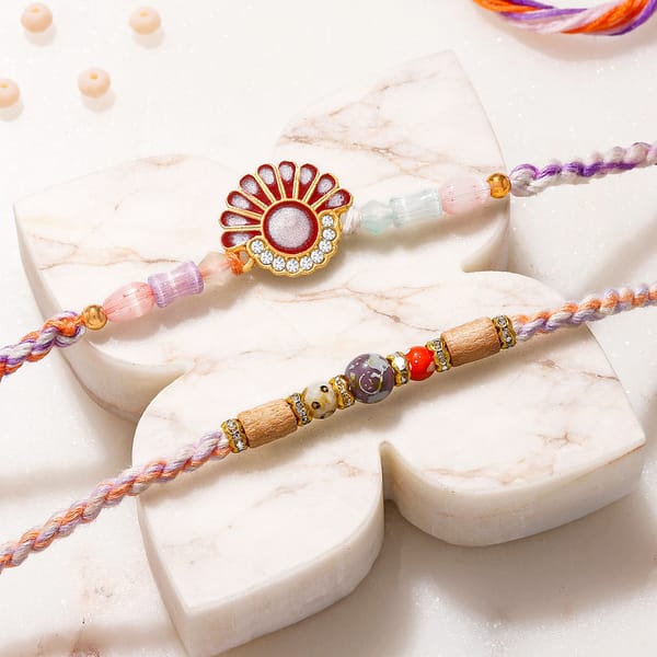 Floral Peacock Rakhi Set of 2