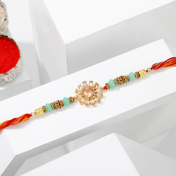 Floral Semi Precious Stone Rakhi