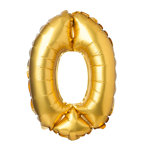 Foil Balloon Number 0 (Deflated)