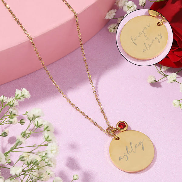 Forever & Always Gold Personalized Pendant