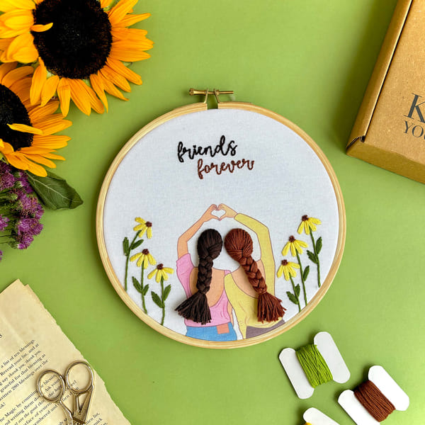 Friends Forever DIY Embroidery Kit Gift