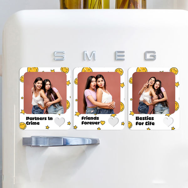 Friends Forever Personalized Fridge Magnet Trio