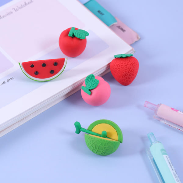 Fruit Shaped Eraser - Assorted - Set Of 5