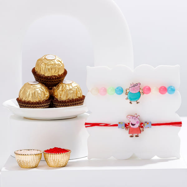 Fun Kids Rakhi and Ferrero Rocher Combo
