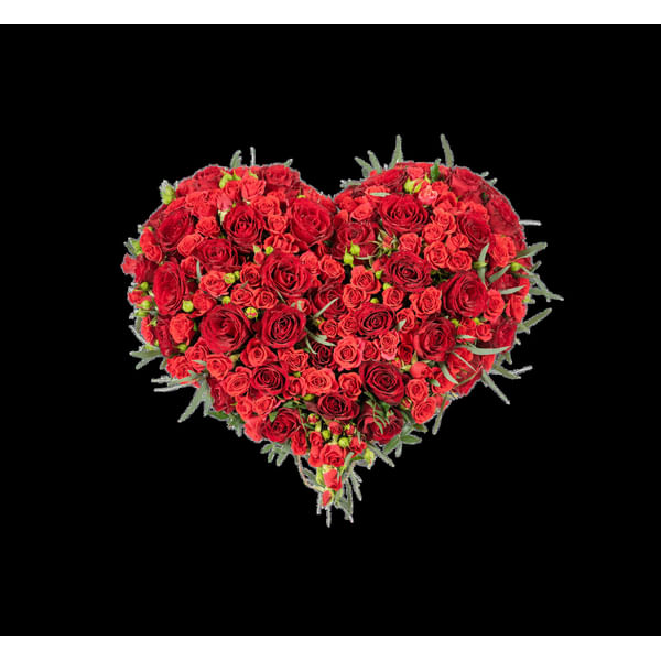 Funeral Heart Red  with Ribbon 248042