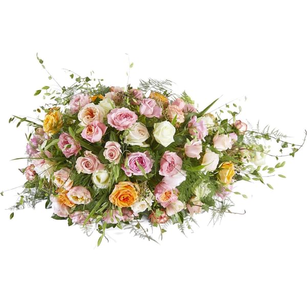 Funeral: Moving close; Funeral Bouquet Drop