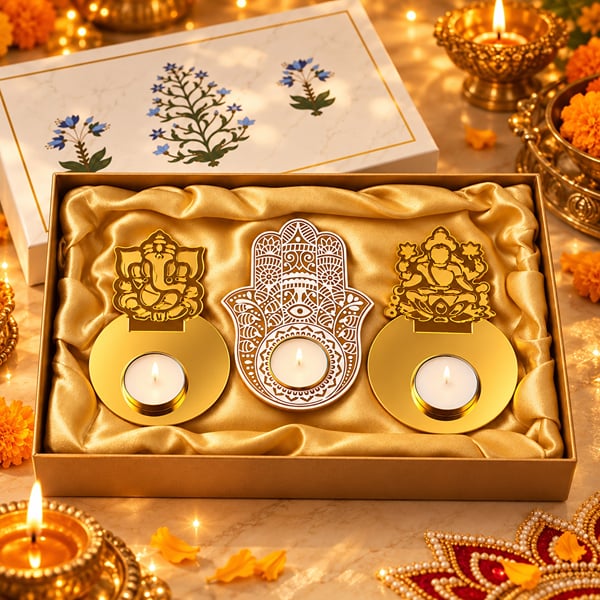 Ganesha Lakshmi & Hamsa Candle Set