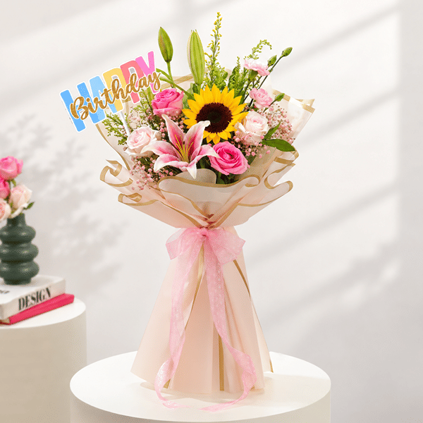 Garden Glow Birthday Bouquet