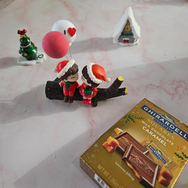 Ghirardelli Caramel Chocolate Bliss with Christmas Decoratives