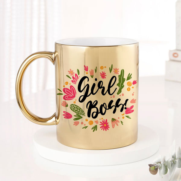 Girl Boss Gold Metallic Mug