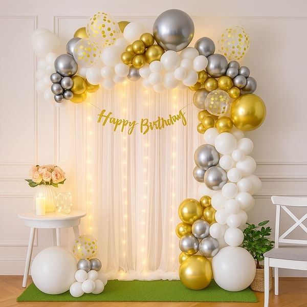 Glam Birthday Balloon Setup