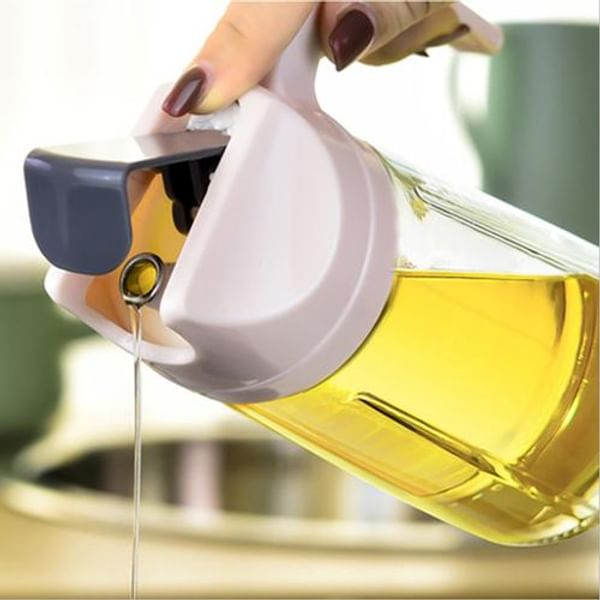 Glass Oil Bottle - Auto Flip Lid - Single Piece - Assorted