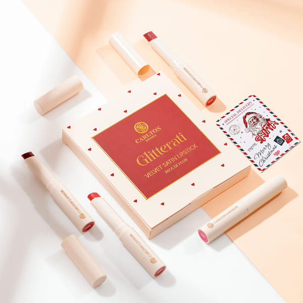 Glitterati Velvet Satin Lipsticks - Set Of 4 Christmas Gift