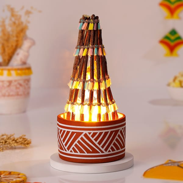 Glowing Lohri Bonfire Lamp