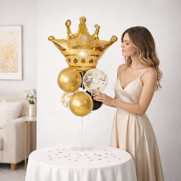 Gold Crown Balloon Bouquet