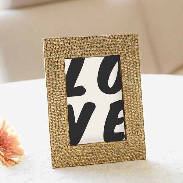 Gold Finish Metal Hammered Photo Frame