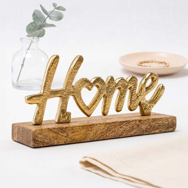 Gold Home Word Decor Accent
