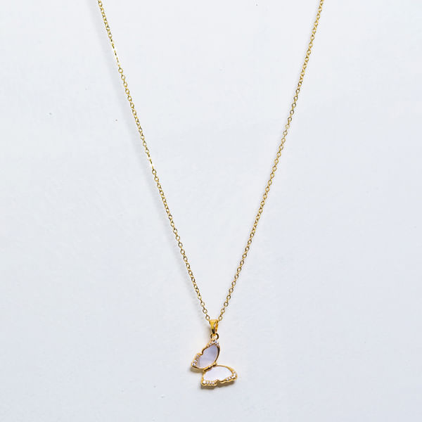 Gold Plated Butterfly Pendant Necklace