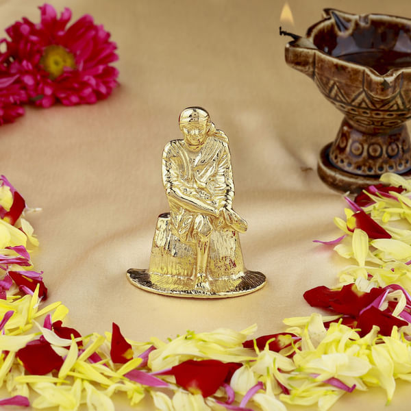 Gold Plated Divine Sai Baba Idol