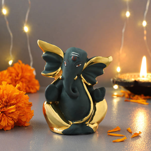 Gold Plated Ganesha Idol