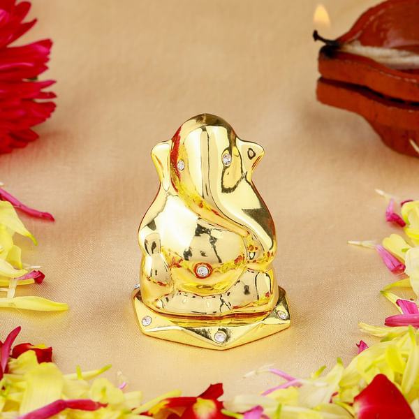 Gold Plated Lord Ganesha Idol