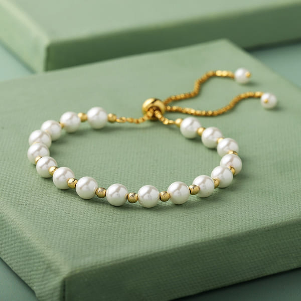 Gold Plated Pearl Bracelet