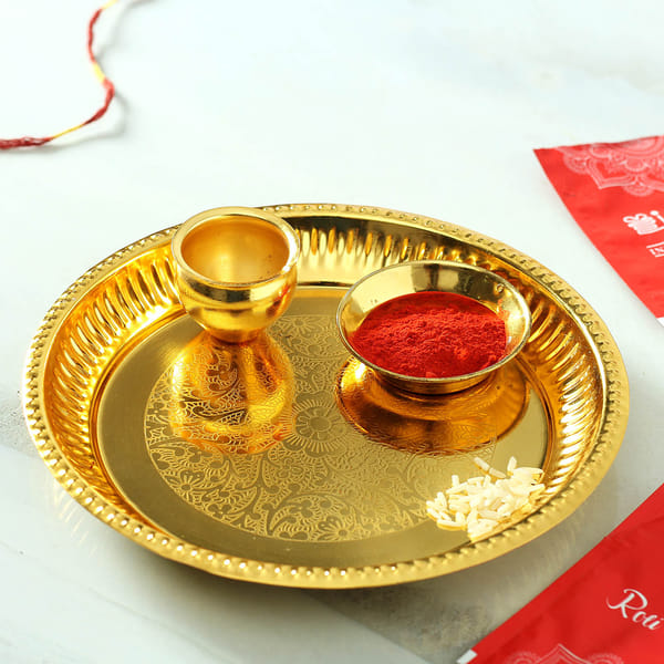 Gold Plated Pooja Thali