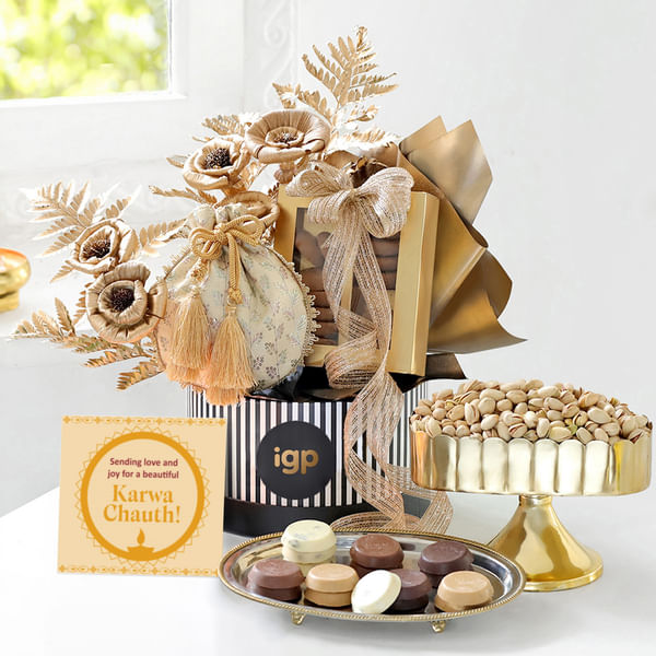 Golden Elegance Karwa Chauth Hamper