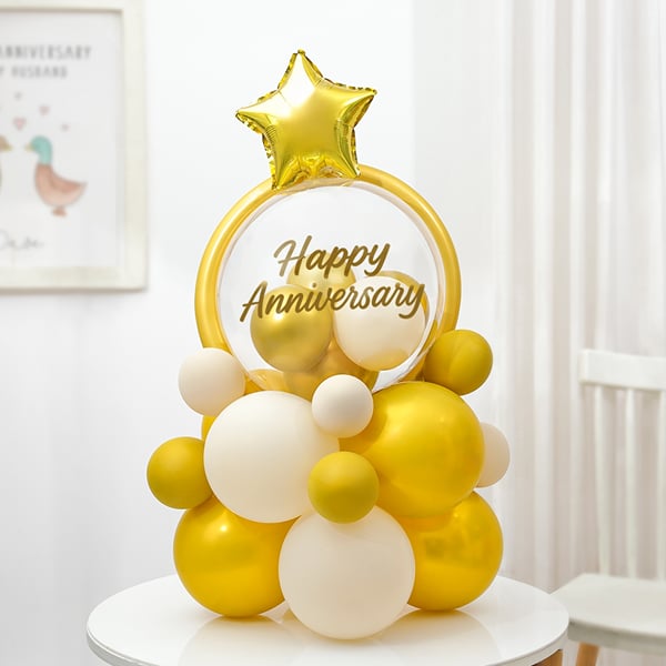 Golden Glow Anniversary Balloon Bouquet