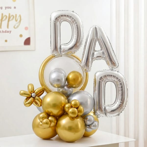 Golden Glow Father's Day Balloon Arrangement