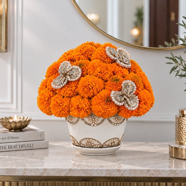 Golden Glow Marigold Arrangement