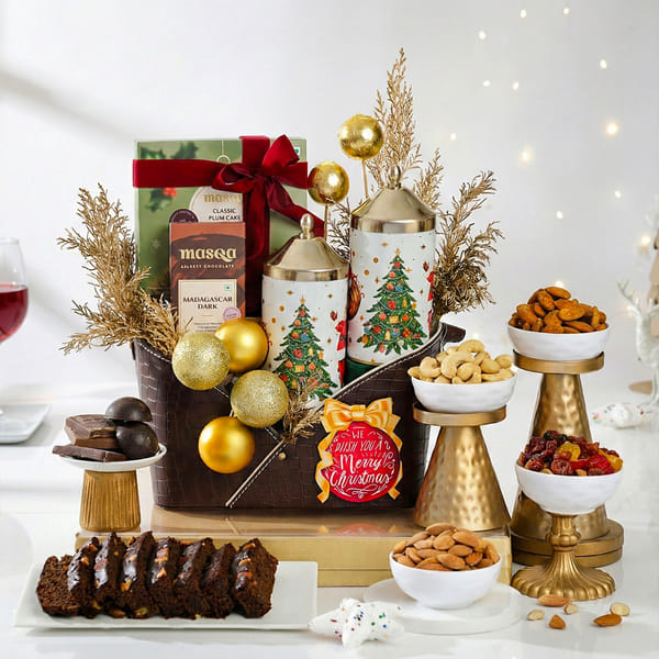 Golden Harvest Christmas Gift Basket