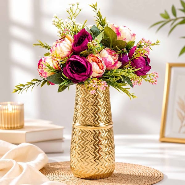 Golden Metal Flower Vase