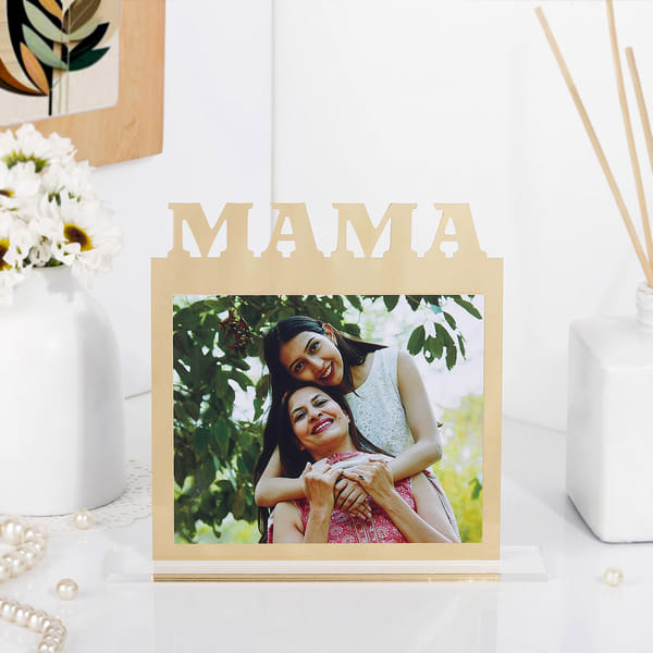 Golden Personalized Photo Frame for Mom