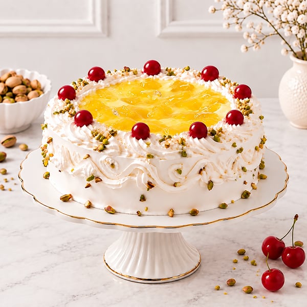 Golden Pineapple Cream Cake