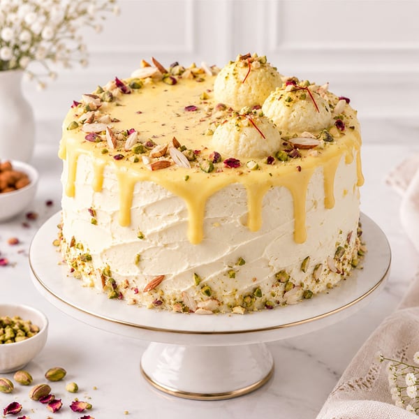 Golden Rasmalai Cake