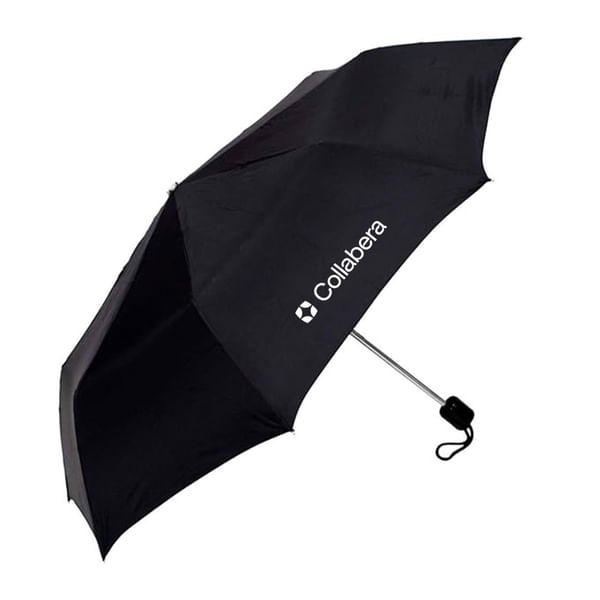 Golden Stick 3-Fold Black Umbrella