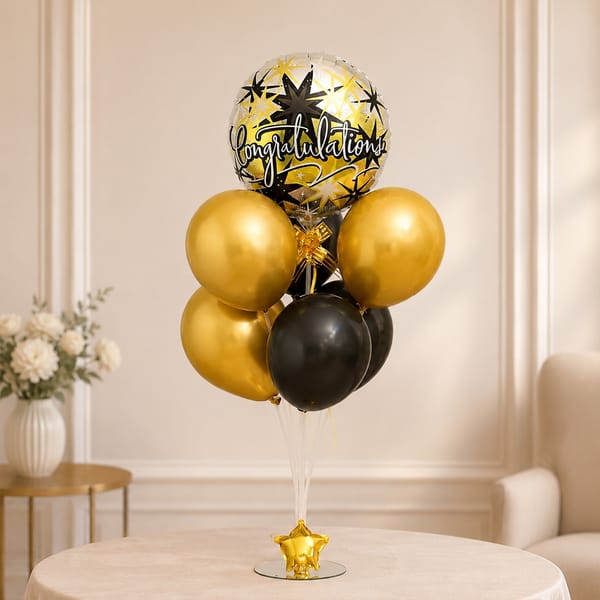 Golden Triumph Balloon Arrangement