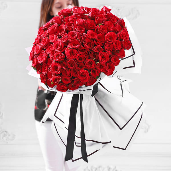 Gorgeous 100 Red Rose Bouquet