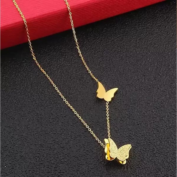 Graceful Gold Butterfly Pendant Necklace