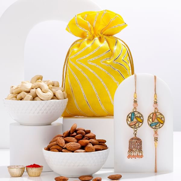 Graceful Jhumki Bhaiya Bhabhi Rakhi Hamper