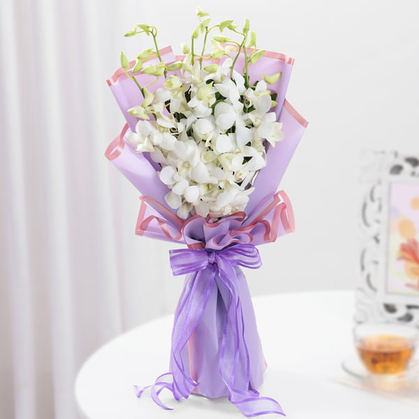 Graceful White Orchid Bouquet