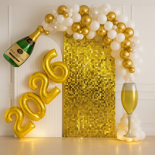 Grand Gold Luxe New Year Backdrop Decor